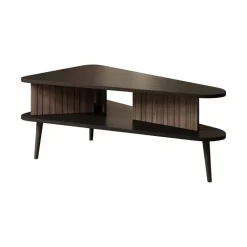 Meubella - Salontafel Pedro - Donker eiken - Zwart eiken - 100 cm