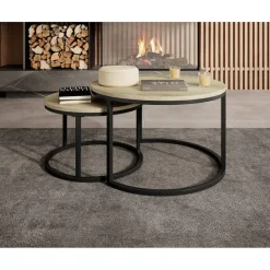 Meubella - Salontafel Rica - Eiken - Set van 2