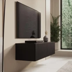 Meubella - TV-Meubel Angelina - Zwart - 128 cm