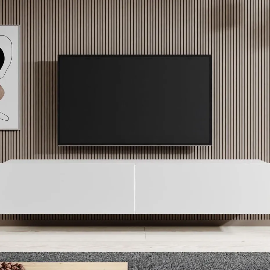 Meubella - TV-Meubel Asilento - Mat wit - 180 cm