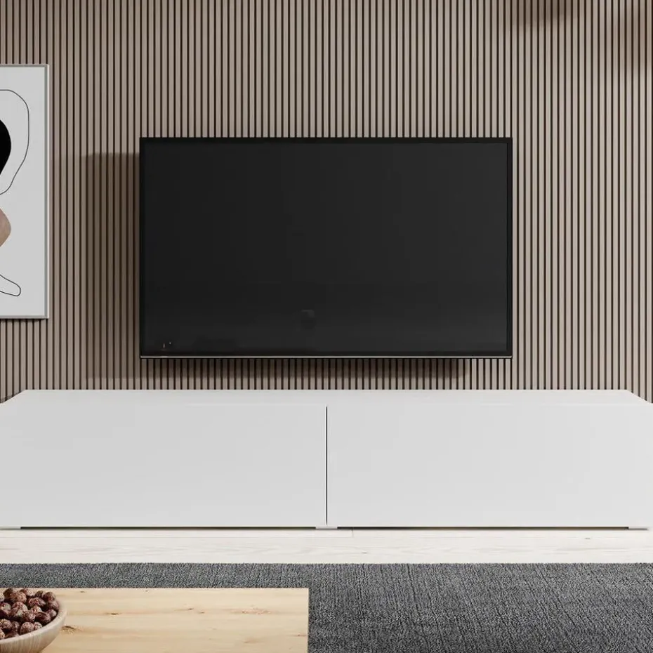 Meubella - TV-Meubel Asilento - Mat wit - 180 cm