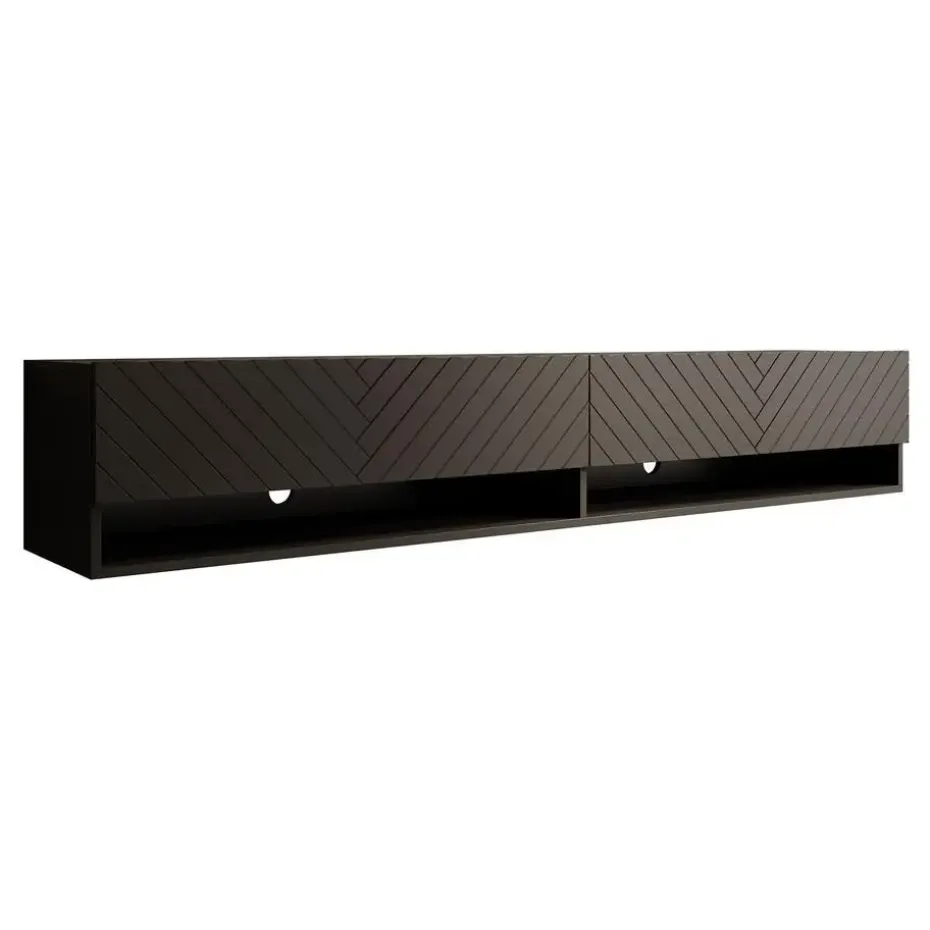 Meubella - TV-Meubel Asino - Zwart Visgraat - 180 cm