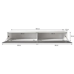 Meubella - TV-Meubel Dixon - Mat Zwart - 180 cm