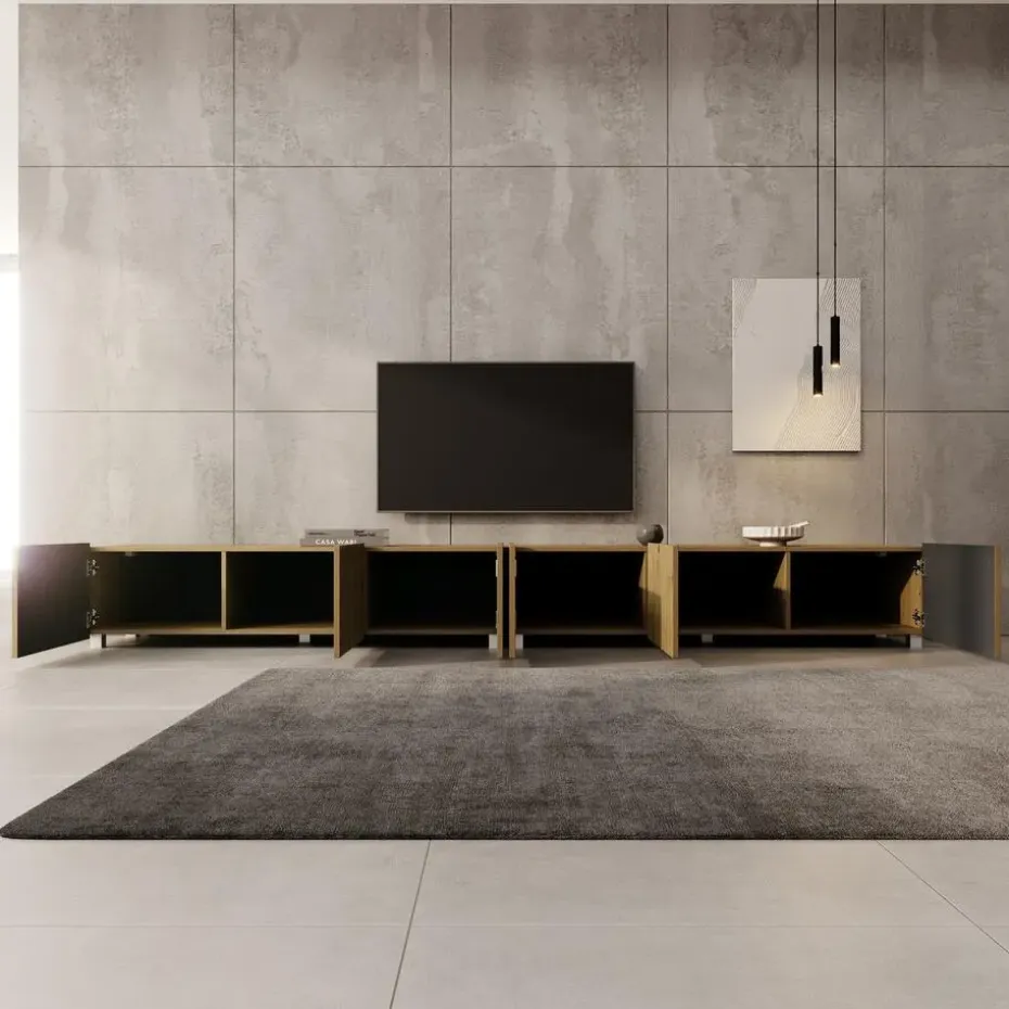 Meubella - TV-Meubel Kenderes - Eiken - 300 cm
