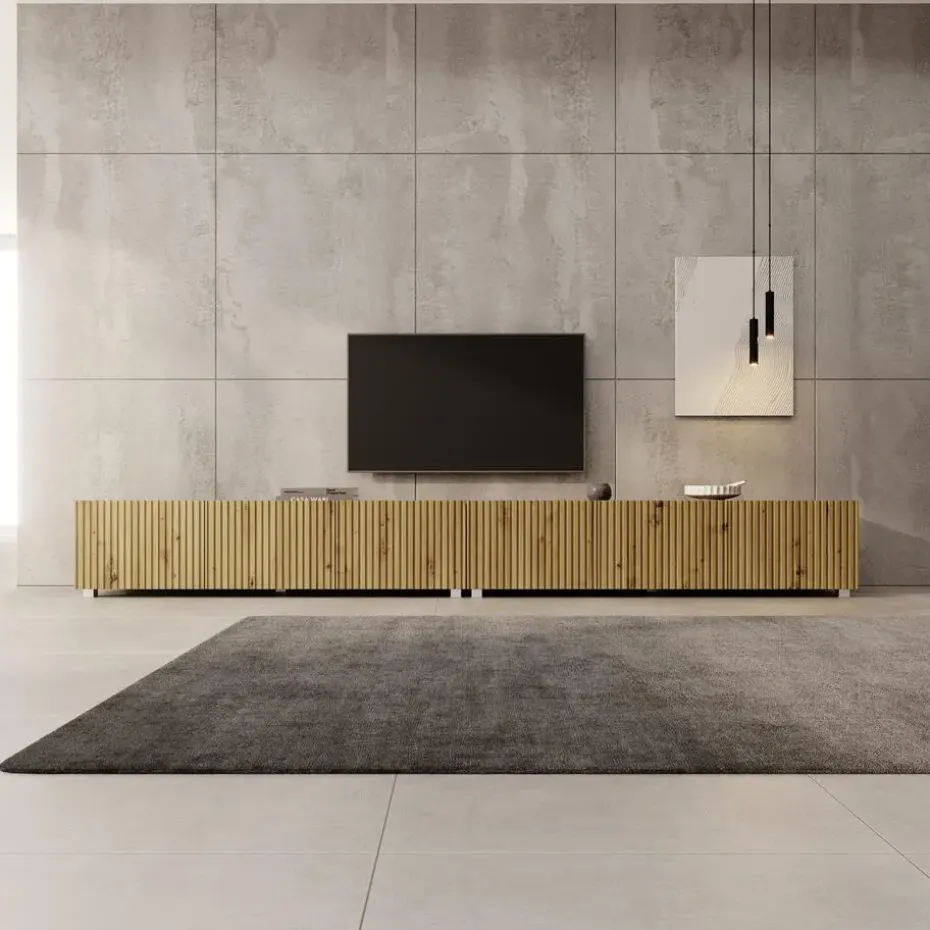 Meubella - TV-Meubel Kenderes - Eiken - 300 cm