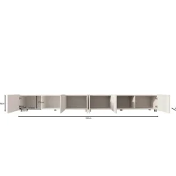 Meubella - TV-Meubel Kenderes - Eiken - 300 cm