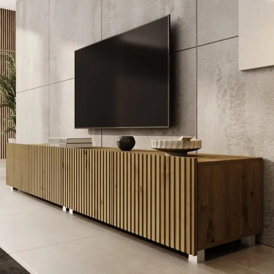 Meubella - TV-Meubel Kenderes - Eiken - 200 cm