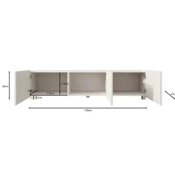 Meubella - TV-Meubel Kenderes - Zwart - 150 cm