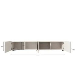 Meubella - TV-Meubel Kenderes - Zwart - 200 cm
