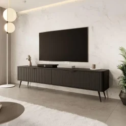 Meubella - TV-Meubel Lima - Zwart - 200 cm