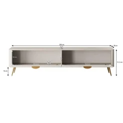 Meubella - TV-Meubel Lima - Zwart - 200 cm