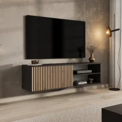 Meubella - TV-Meubel Marbella - Zwart - 150 cm