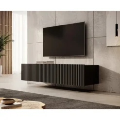 Meubella - TV-Meubel Pepinos - Mat zwart - 150 cm