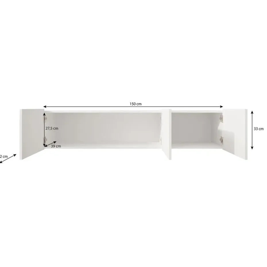 Meubella - TV-Meubel Pepinos - Mat zwart - 150 cm