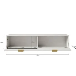 Meubella - TV-Meubel Silas - Zwart - 140 cm