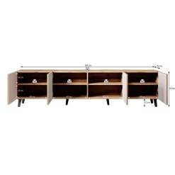 Meubella - TV-Meubel Vintar - Eiken - 200 cm