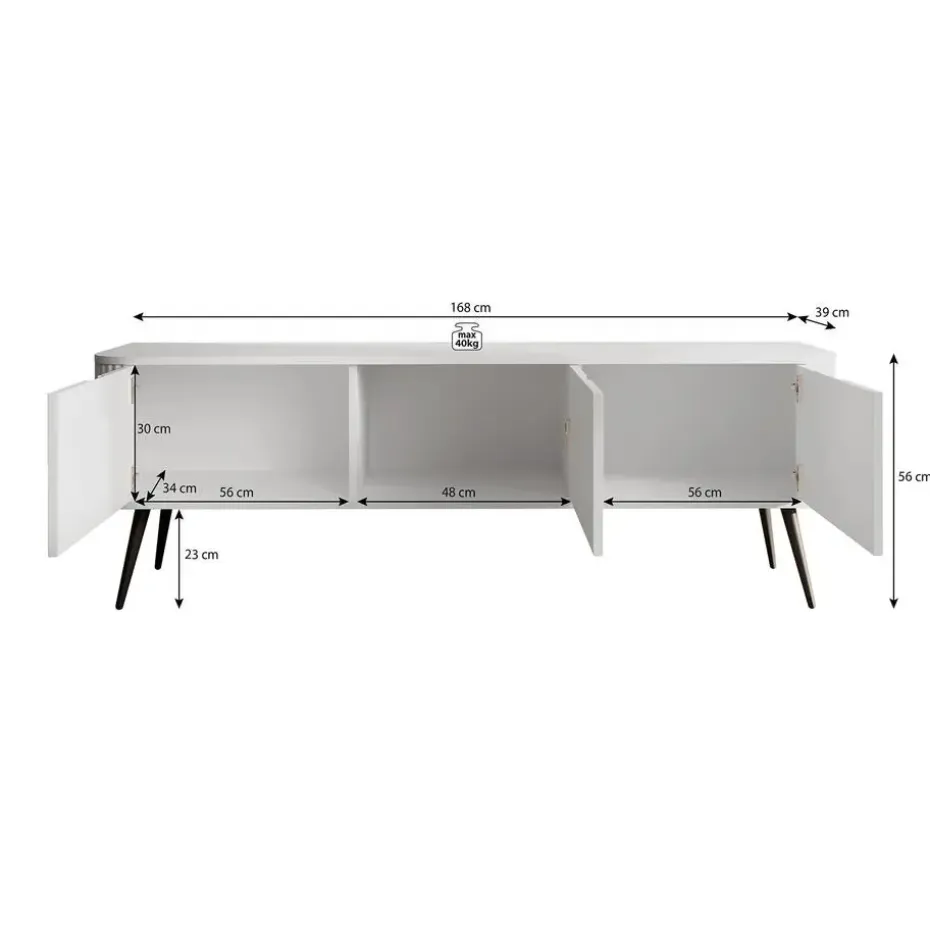 Meubella - TV-Meubel Zakari - Beige - 168 cm