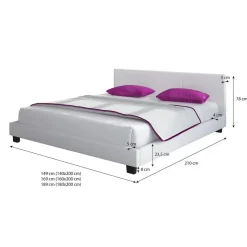 Meubella - Tweepersoonsbed George - Wit - 140x200 cm