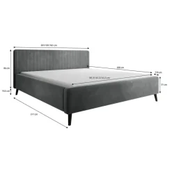 Meubella - Tweepersoonsbed Jackson - Beige - Velvet - 180x200 cm