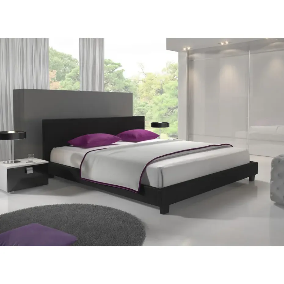 Meubella - Tweepersoonsbed George - Zwart - 180x200 cm