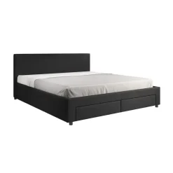 Meubella - Tweepersoonsbed Suente - Zwart - 180x200 cm