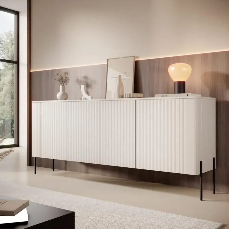 Meubella - Vivi - Dressoir - Beige - 190 cm