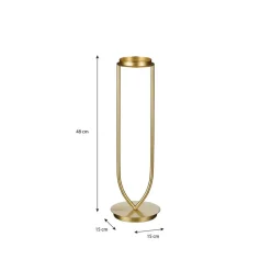 Mica Decorations Aletta Kandelaar - L15 x B15 x H48 cm - Metaal - Goud