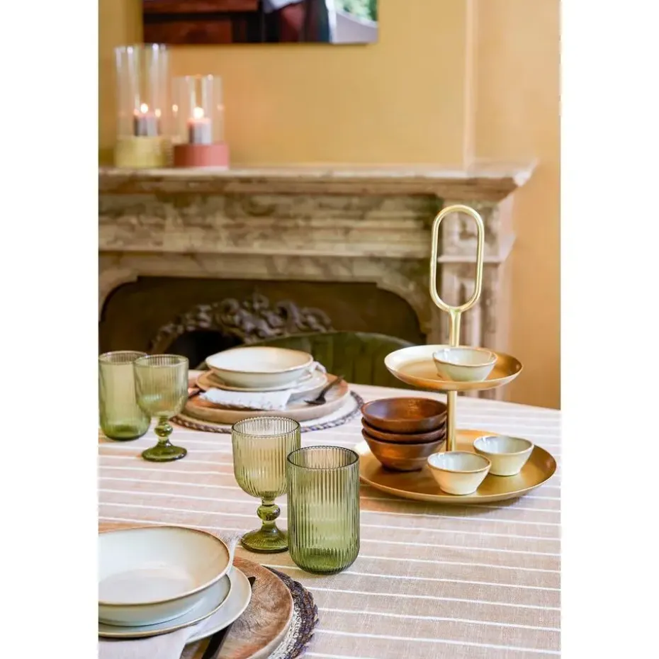 Mica Decorations Alivo Tafelkleed - L250 x B140 cm - Beige, Wit