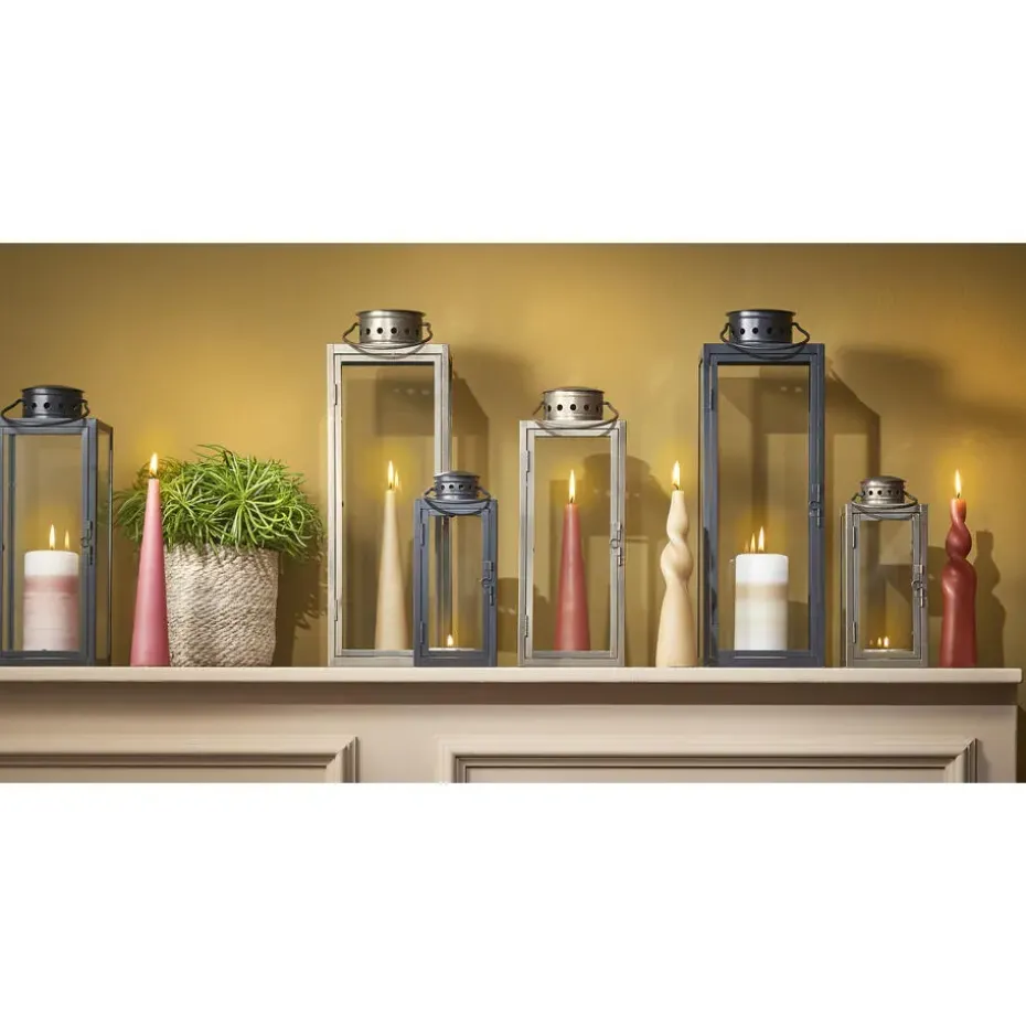 Mica Decorations Arzilla Lantaarn - L13,5 x B13 x H34,5 cm - Zwart