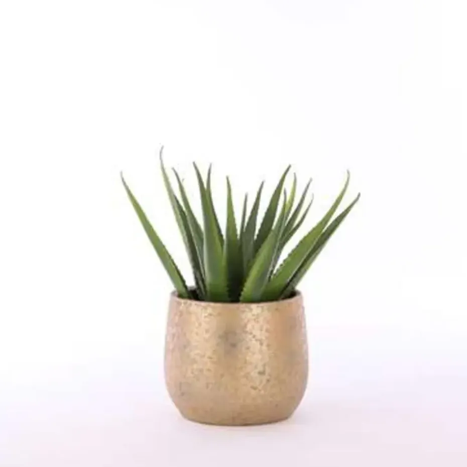 Mica Decorations Bloempot - goudkleurig - keramiek - 25 cm