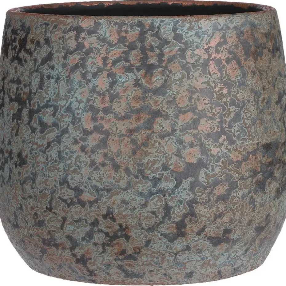 Mica Decorations Bloempot - keramiek - koper - D31 xH38 cm
