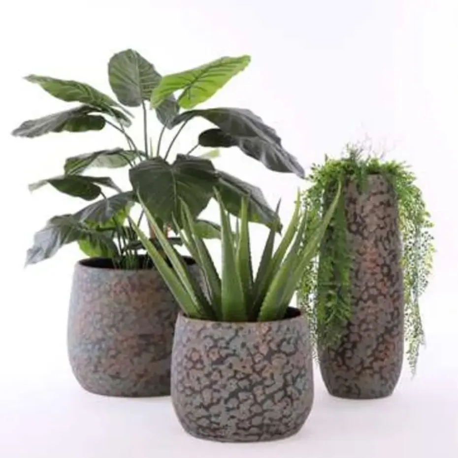 Mica Decorations Bloempot - keramiek - koper - D31 xH38 cm
