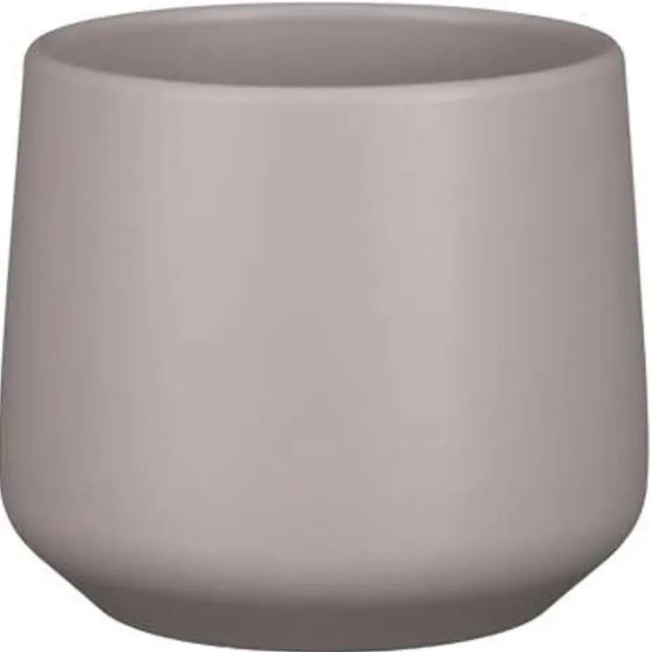 Mica Decorations Bloempot - taupe - mat - keramiek - 15 x 14 cm
