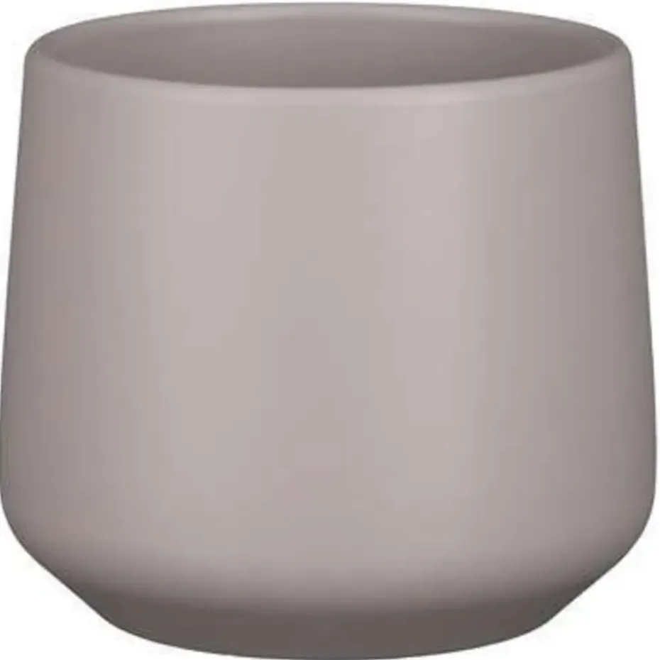 Mica Decorations Bloempot - taupe - mat - keramiek - 15 x 14 cm