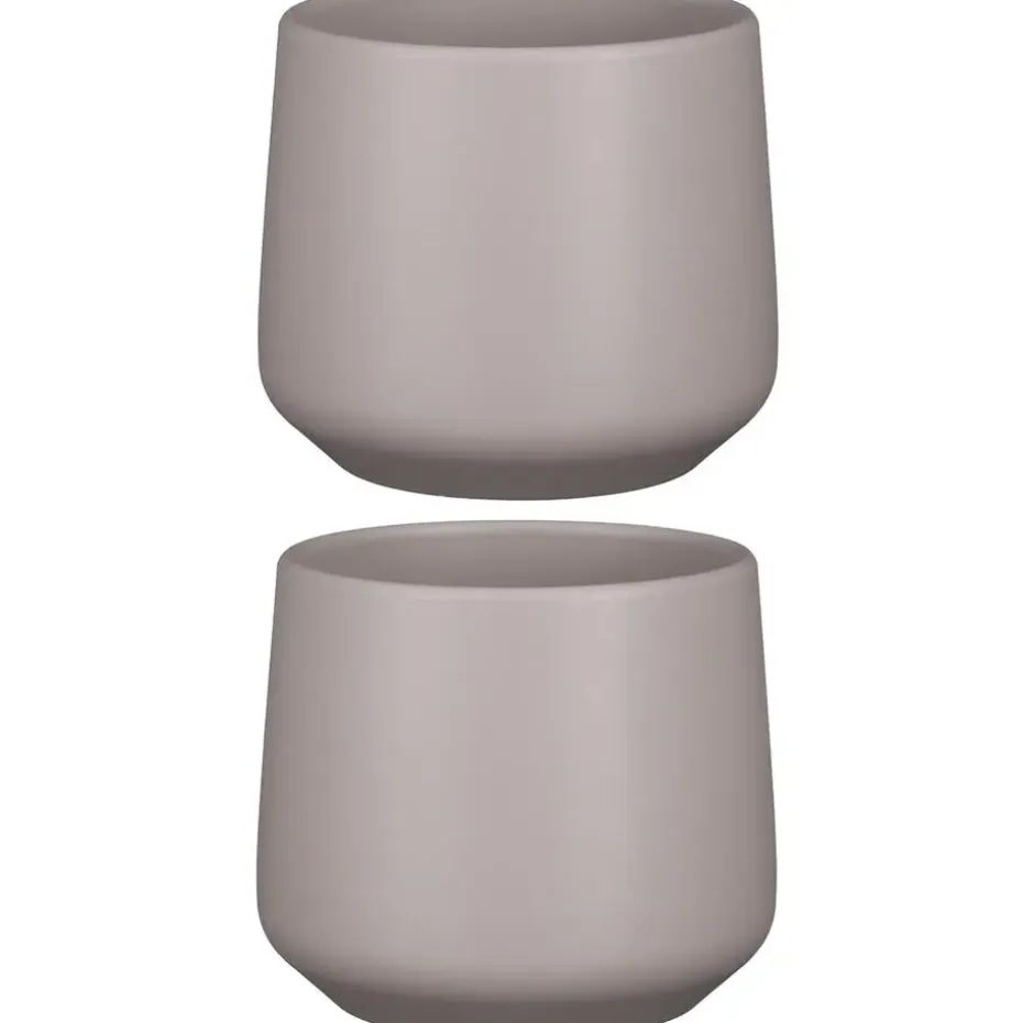 Mica Decorations Bloempot - taupe - mat - keramiek - 15 x 14 cm