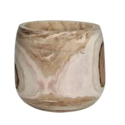 Mica Decorations Bloempot - hout - voor binnen en buiten - 31 cm