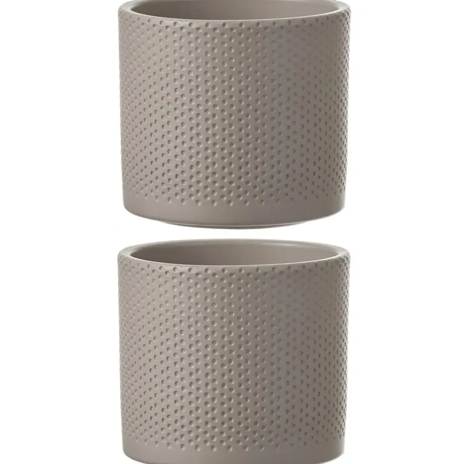 Mica Decorations Bloempot - taupe - keramiek - D13 x H12 cm