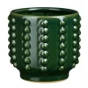 Mica Decorations Bloempot - boaz - gebobbeld - groen - 16 x 18 cm