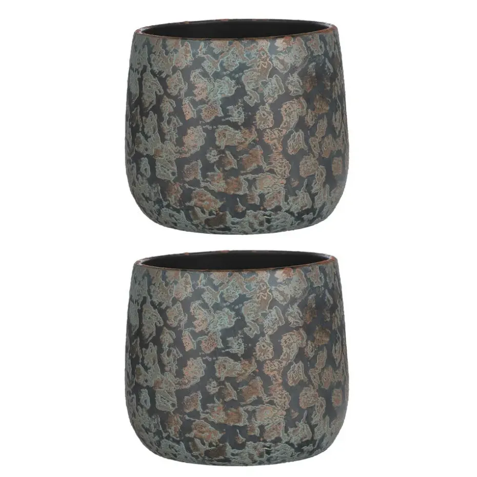 Mica Decorations Bloempot - koperkleurig - keramiek - 25 x 20 cm