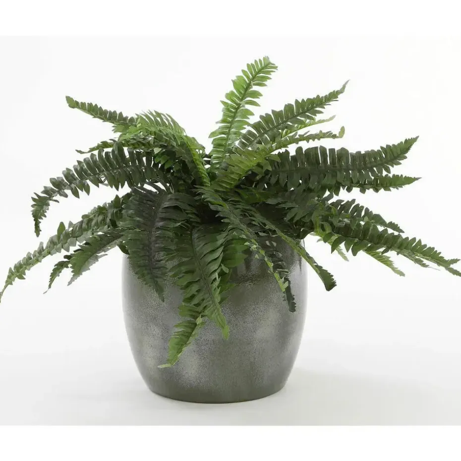 Mica Decorations Bloempot - glanzend groen - keramiek - 20 x 18 cm