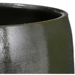 Mica Decorations Bloempot - glanzend groen - keramiek - 20 x 18 cm