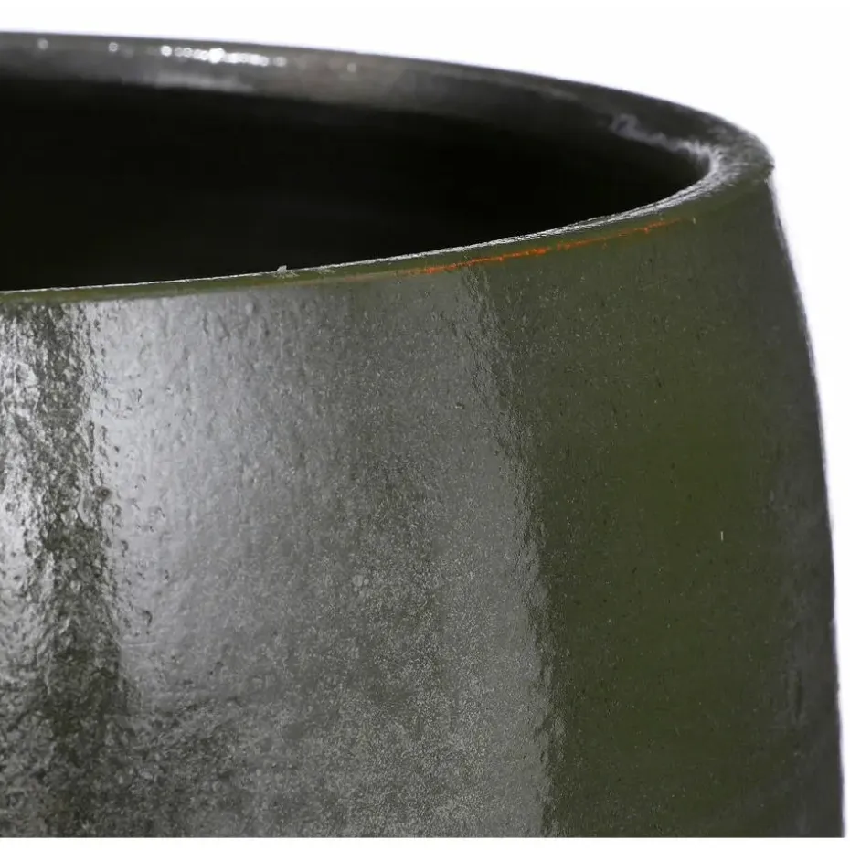 Mica Decorations Bloempot - glanzend groen - keramiek - 20 x 18 cm