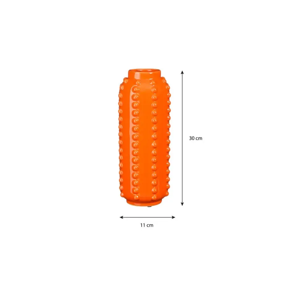 Mica Decorations Boaz Vaas - H30 x Ø11 cm - Keramiek - Oranje
