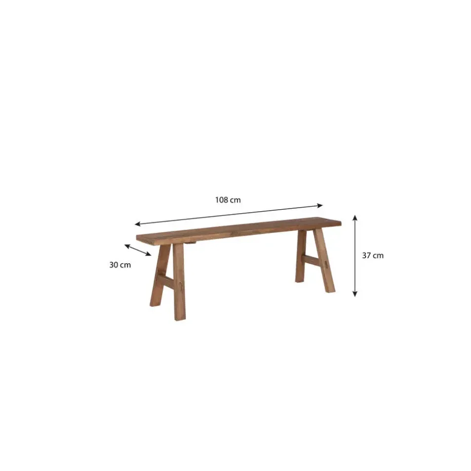 Mica Decorations Bold Houten Bankje - L108 cm - Gerecycled Hout