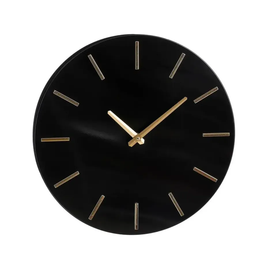 Mica Decorations Brixen Wandklok - Ø35,5 cm - Zwart