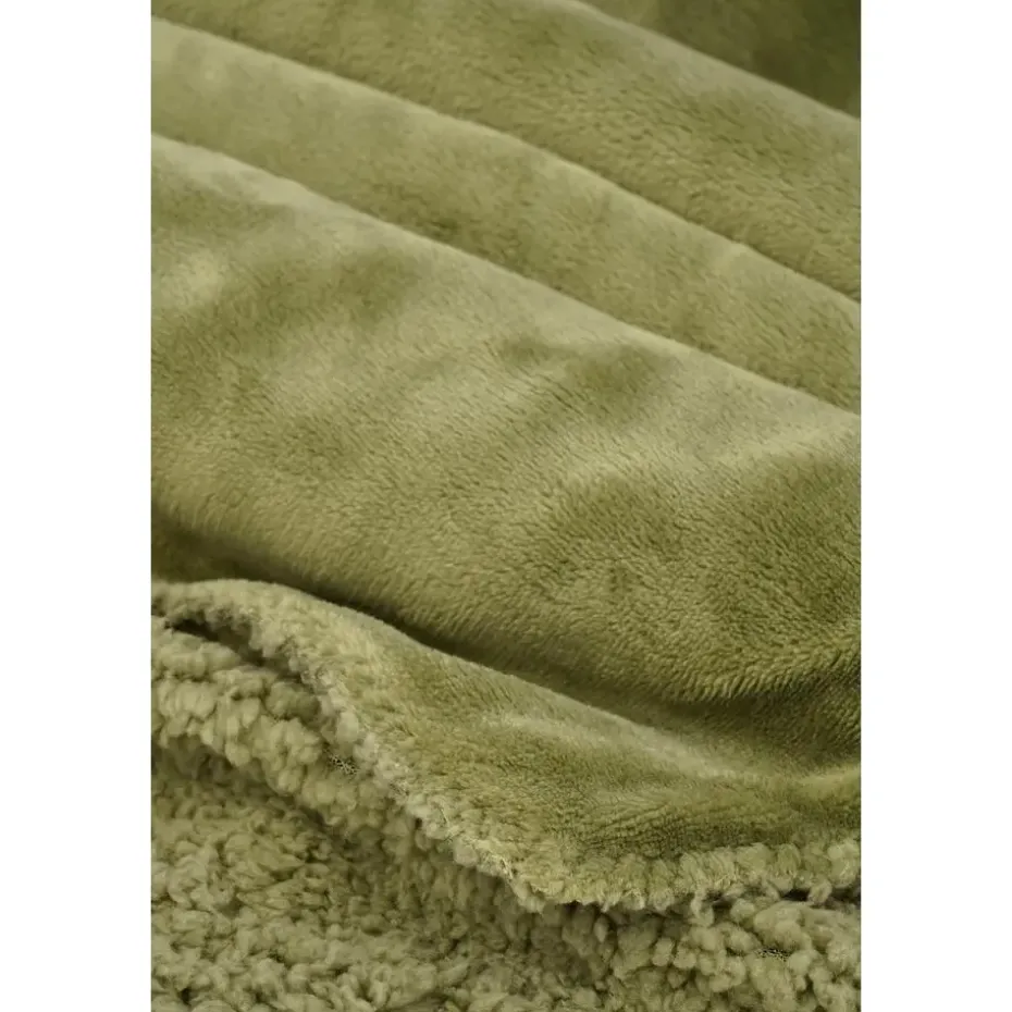 Mica Decorations Bronte Fleece Plaid - L200 x B150 cm - Lichtgroen