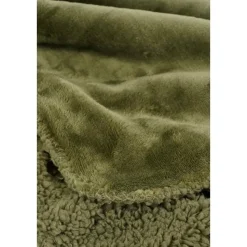Mica Decorations Bronte Fleece Plaid - L200 x B150 cm - Donkergroen