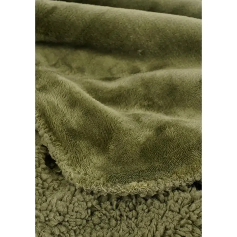 Mica Decorations Bronte Fleece Plaid - L200 x B150 cm - Donkergroen
