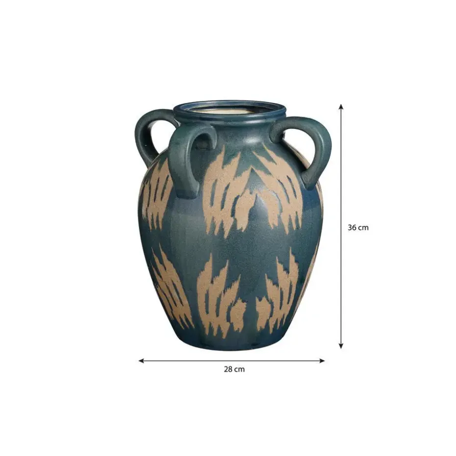 Mica Decorations Caldo Vaas - L28 x B28 x H36 cm - Donkerblauw