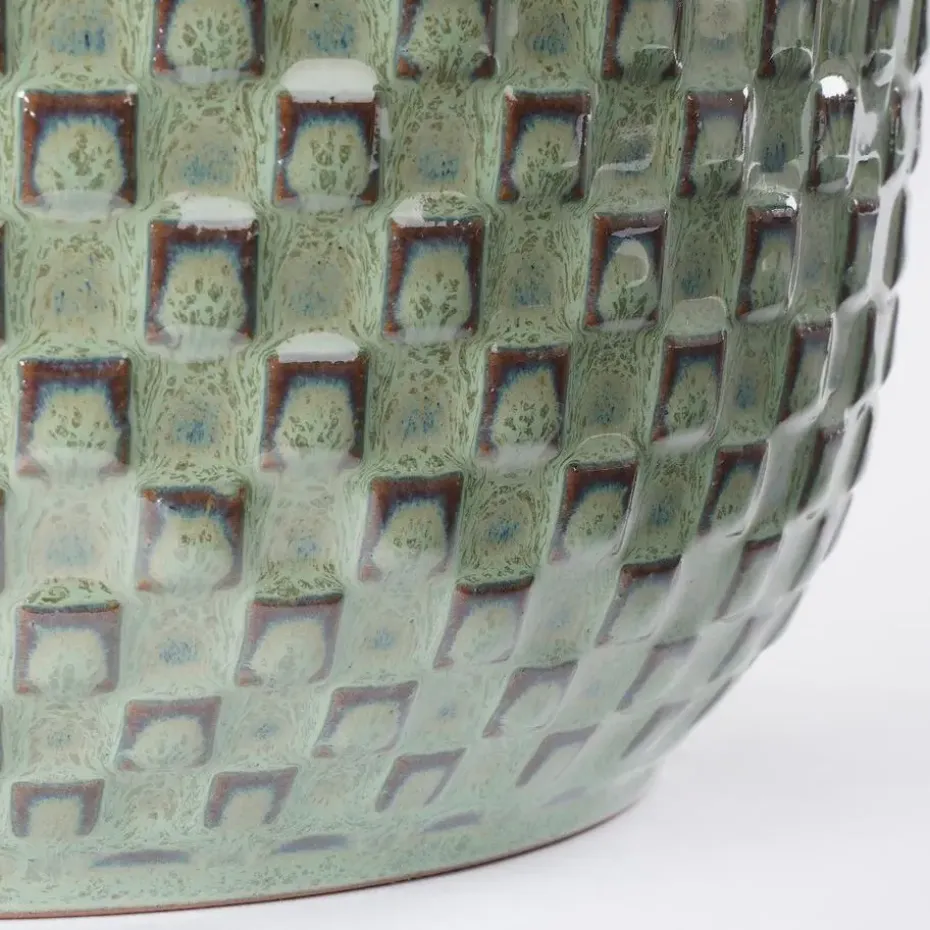 Mica Decorations Daan Bloempot - H20,5 x Ø21,5 cm - Groen